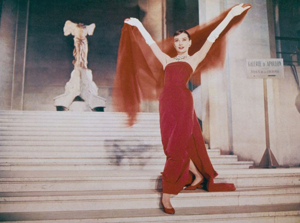 Audrey Hepburn Red Dress Satin Strapless Prom Dress in Funny Face Hoprom Audrey Hepburn Red Dress Satin Strapless Prom Dress in Funny Face Hoprom