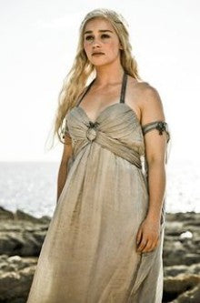 Emilia Clarke Dress as Daenerys Targaryen Costume Grey Chiffon Halter Hoprom Emilia Clarke Dress as Daenerys Targaryen Costume Grey Chiffon Halter Hoprom