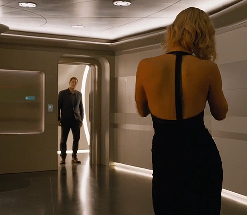 Jennifer Lawrence Movie passengers Black Form fitting Backless Party D Hoprom