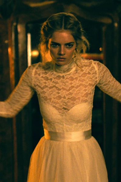 White Lace Samara Weaving Wedding Dress Ready or Not Dress