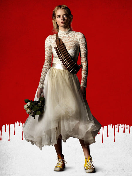 White Lace Samara Weaving Wedding Dress Ready or Not Dress