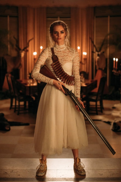 White Lace Samara Weaving Wedding Dress Ready or Not Dress