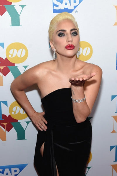 Black Lady Gaga Velvet Prom Red Carpet Formal Dress Tony Bennett's 90th Birthday Party