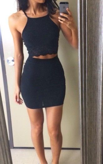 two piece bodycon homecoming dress Princess Halter 2 Piece Homecoming Dresses Mini Short Prom Dresses,apd2664w