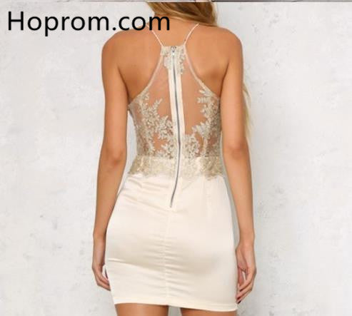 White Halter Homecoming Dress, Sexy Tight Homecoming Dress Hoprom White Halter Homecoming Dress, Sexy Tight Homecoming Dress Hoprom