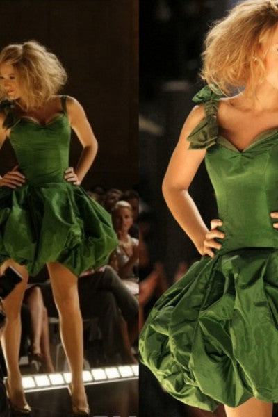 Green Blake Lively Short Dress Prom Celebrity Formal Dress Serena van Hoprom Green Blake Lively Short Dress Prom Celebrity Formal Dress Serena van Hoprom