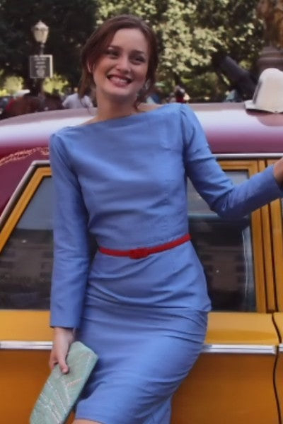 Blue Red Blake Lively & Blair Waldorf Leighton Meester Long sleeves Dr Hoprom Blue Red Blake Lively & Blair Waldorf Leighton Meester Long sleeves Dr Hoprom