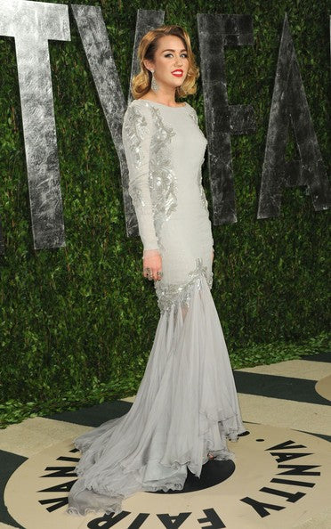 miley cyrus silver dress Miley Cyrus Splurges on the Dress Behind Her "Pivotal" Grammys Performance