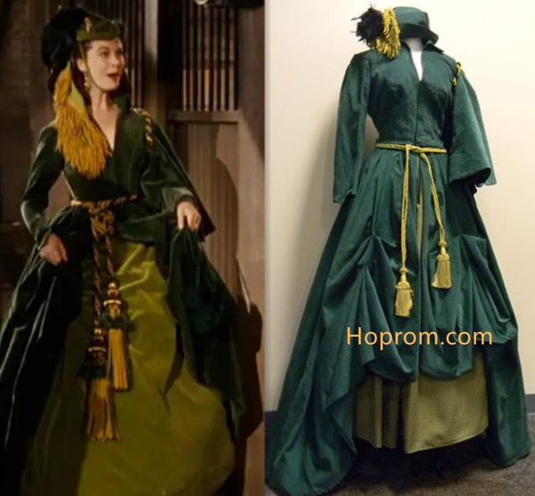 Scarlett O'hara Curtain dress, Scarlett O'hara Costume Green Gown by Vivien Leigh from Gone with the Wind