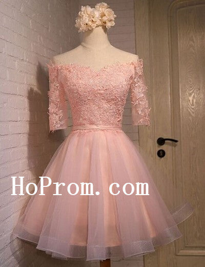 Light Pink Prom Dresses,Half Sleeve Prom Dress,Short Evening Dress Hoprom Light Pink Prom Dresses,Half Sleeve Prom Dress,Short Evening Dress Hoprom