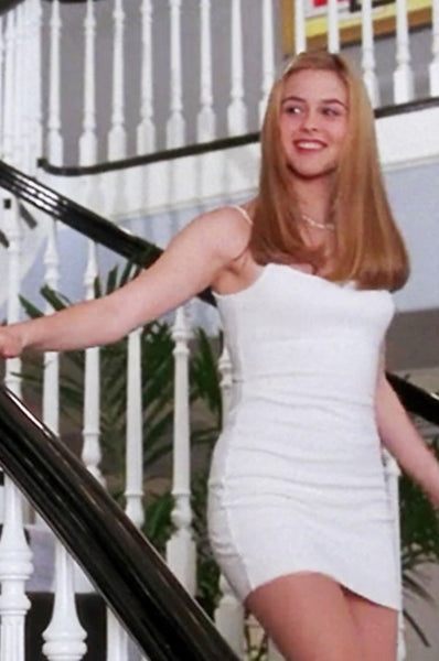 Alicia Silverstone Short Dress White Slip Short Prom Dress in Clueless