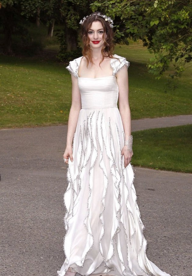 Anne Hathaway Dress White Long Prom Formal Dress White Fairy Tale Love Hoprom Anne Hathaway Dress White Long Prom Formal Dress White Fairy Tale Love Hoprom