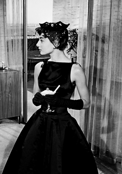 Audrey Hepburn Black Dress Satin A Line Black Prom Dress In Sabrina 1954