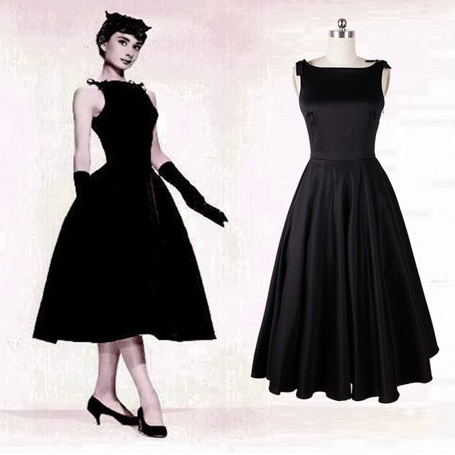 Audrey Hepburn Black Dress Satin A Line Black Prom Dress In Sabrina 19 Hoprom Audrey Hepburn Black Dress Satin A Line Black Prom Dress In Sabrina 19 Hoprom