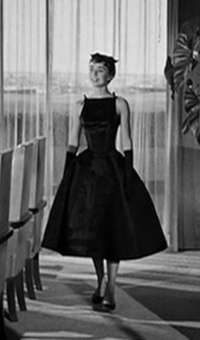 Audrey Hepburn Black Dress Satin A Line Black Prom Dress In Sabrina 1954