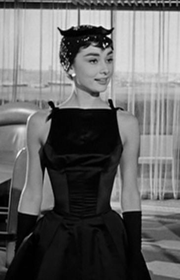 Audrey Hepburn Black Dress Satin A Line Black Prom Dress In Sabrina 1954