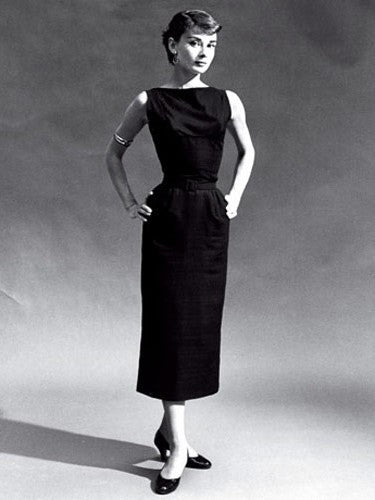 Audrey Hepburn Little Black Dress In Sabrina 1954 Black Tea Length Prom Dress