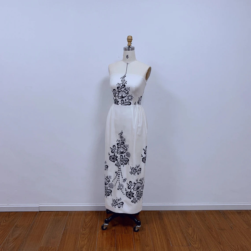 Audrey Hepburn Sabrina Dress Silk Organdy with Embroidered – Hoprom Audrey Hepburn Sabrina Dress Silk Organdy with Embroidered – Hoprom