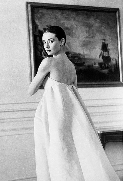 Audrey Hepburn White Dress Strapless Prom Dress