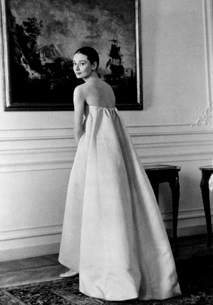 Audrey Hepburn White Dress Strapless Prom Dress