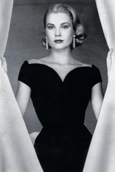 Black Grace Kelly Velvet Dress Black Prom Dress