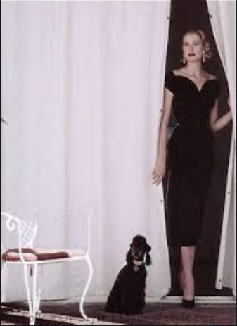 Black Grace Kelly Velvet Dress Black Prom Dress