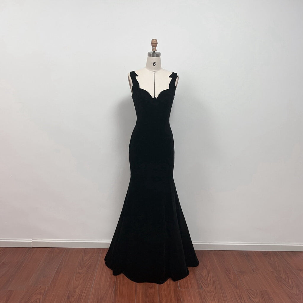 Black Rosemary Clooney Mermaid Velvet Celebrity Dress in White Christm – Hoprom