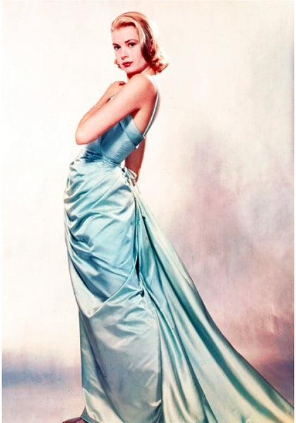 Blue Grace Kelly Dress Prom Gown Evening Dress