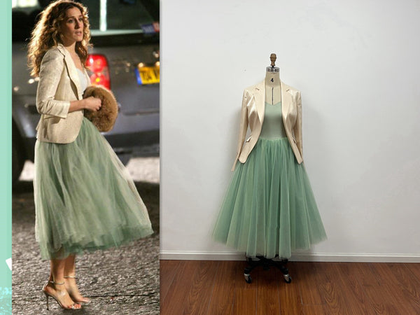 Carrie Bradshaw Beige Blazer in Film Sex and the City Outfit