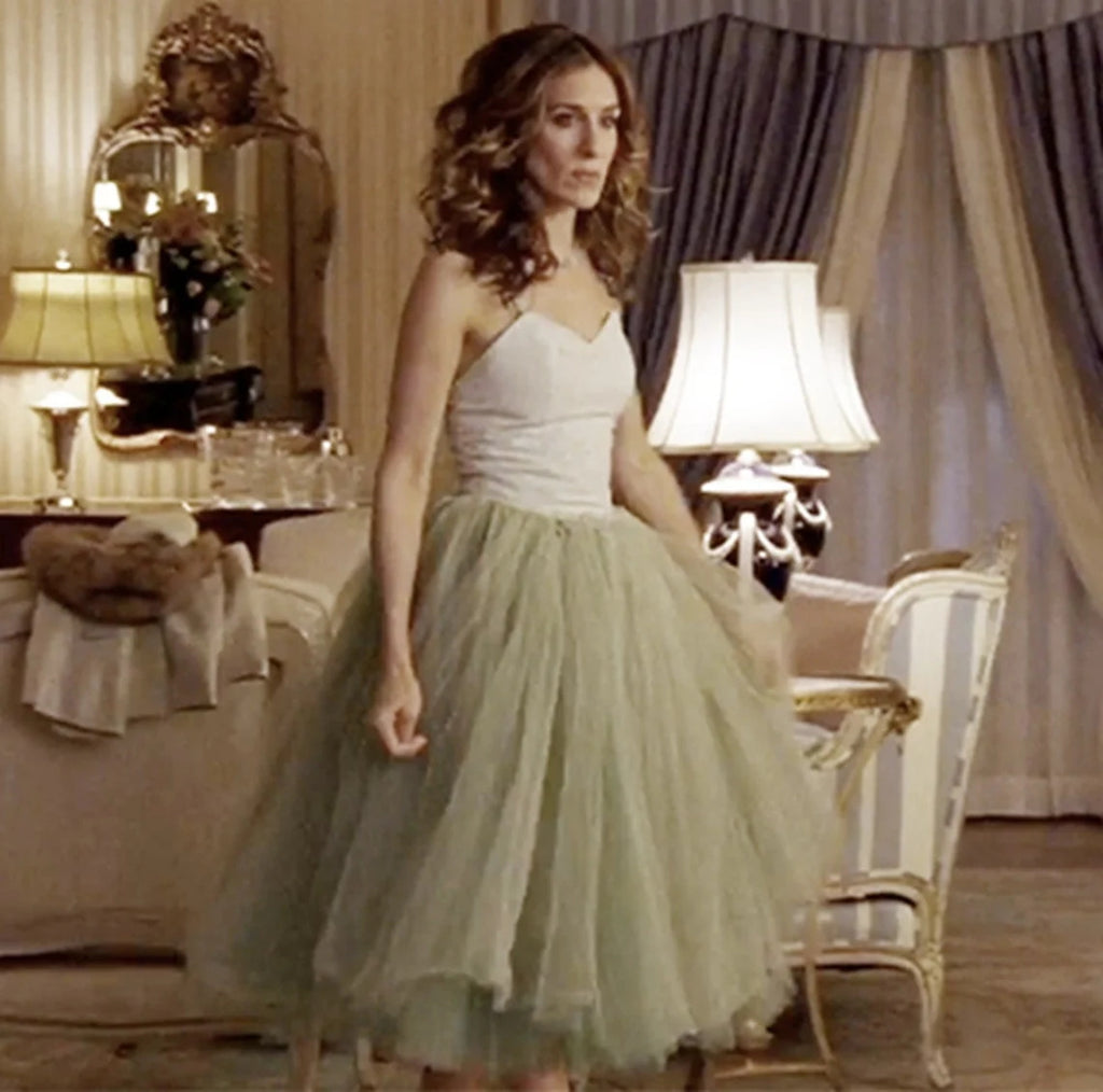 Carrie Bradshaw Green Tulle Dress Sex And The City Costume Hoprom Carrie Bradshaw Green Tulle Dress Sex And The City Costume Hoprom
