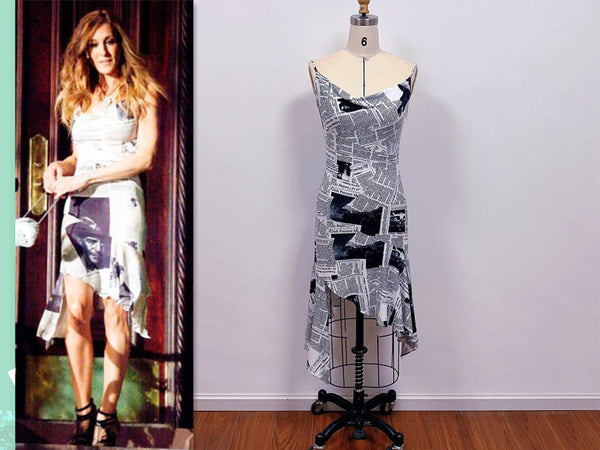 Carrie Bradshaw Newspaper Dress inspired Outfits