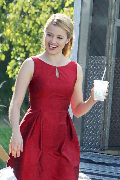 Dianna Agron Red Dress Sweet 16 Glee Dress In Los Angeles