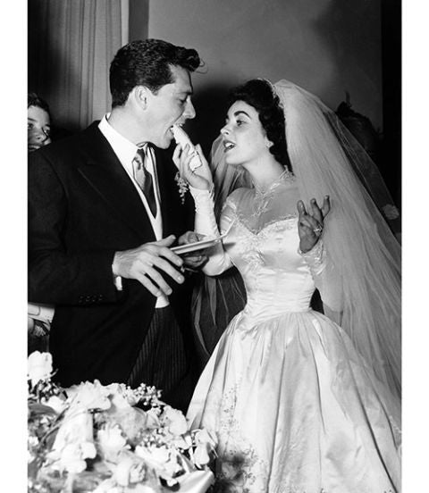 Elizabeth Taylor Wedding Dress  Long Sleeves Off Shoulder Bridal Gown Dress