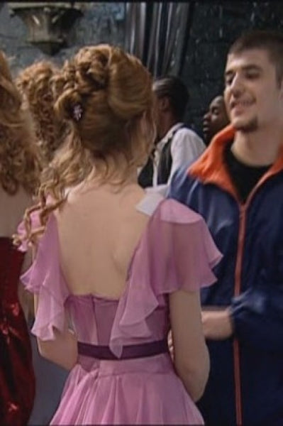 Emma Watson Purple Dres Tiered Ruffle Prom Dress