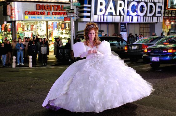 Enchanted Amy Adams Princess Giselle Dress White Puff Sleeve Wedding Dress