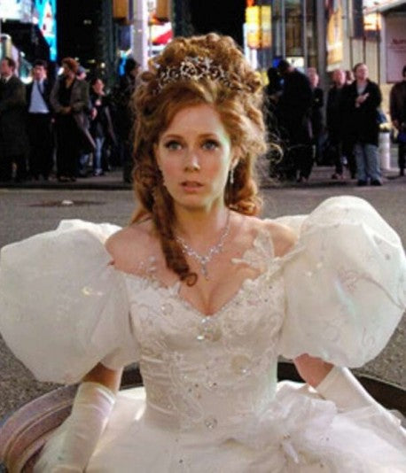 Enchanted Amy Adams Princess Giselle Dress White Puff Sleeve Wedding Dress