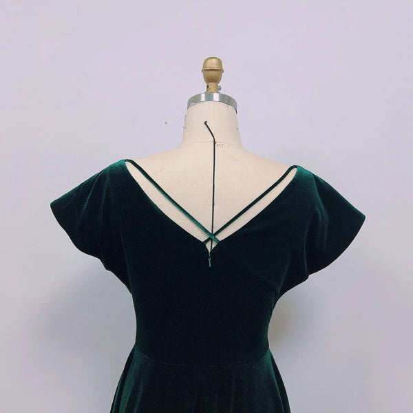 Green Velvet Rosemary Clooney Dress White Christmas Costume