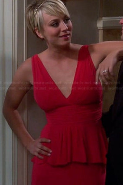 Kaley Cuoco As Penny Dress The Big Bang Theory Plunging Prom Dress
