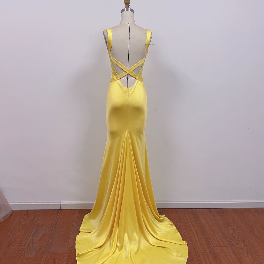 Kate Hudson as Andie Yellow Dress Backless Prom Dress How to Lose a Gu Hoprom Kate Hudson as Andie Yellow Dress Backless Prom Dress How to Lose a Gu Hoprom