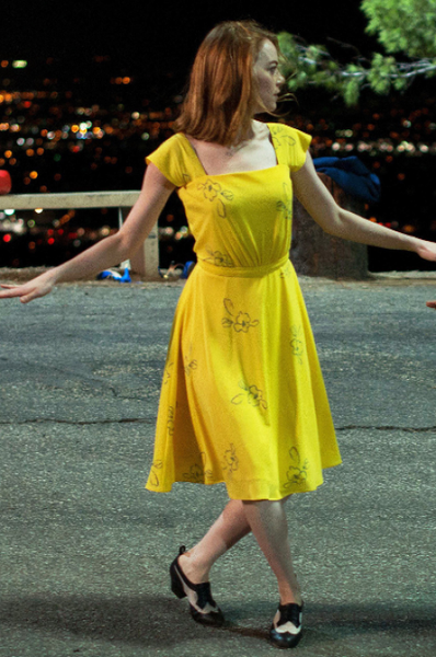 La La Land Emma Stone Short Yellow Dress Chiffon Cocktail Prom Dress