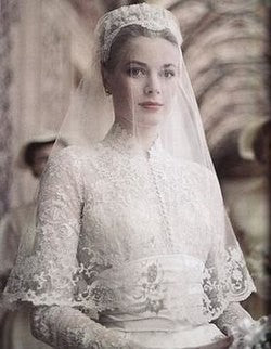 Lace Grace Kelly Wedding Dress Bridal Gown