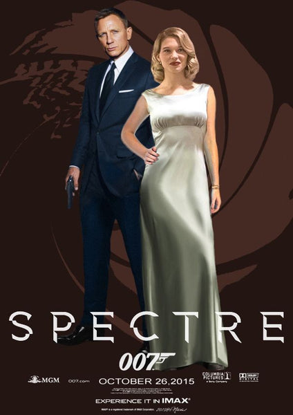 Low Back Léa Seydoux Dress Movie Spectre 007 Silver Satin Dress