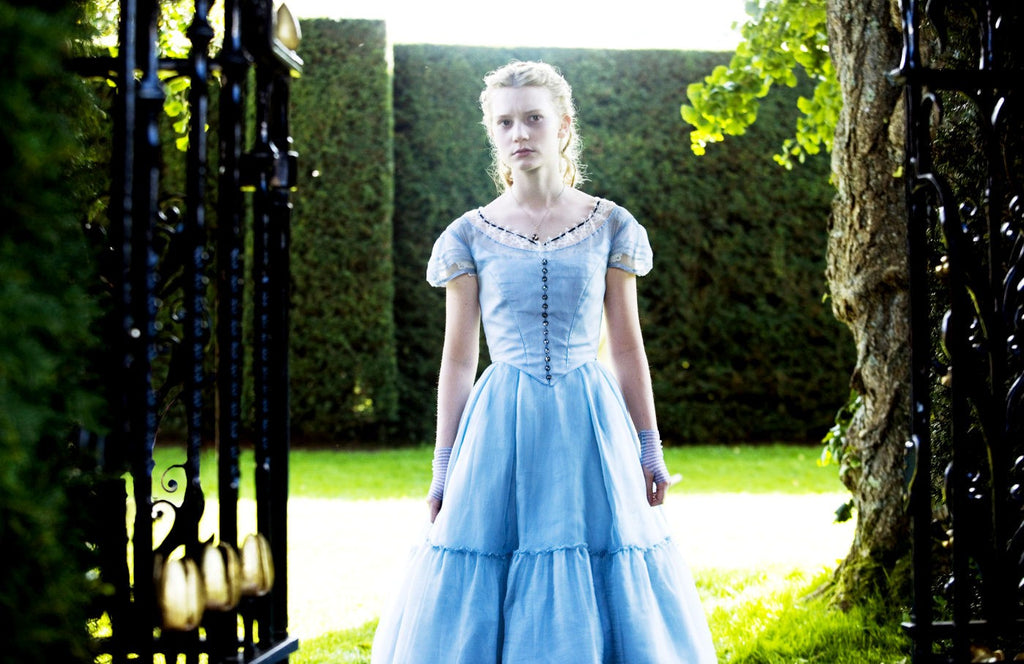 Mia Wasikowska as Alice Blue Dress Blue Prom Formal – Hoprom