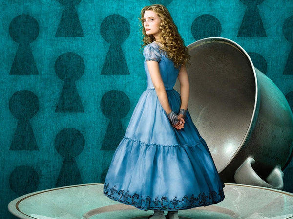 Mia Wasikowska as Alice Blue Dress Blue Prom Formal