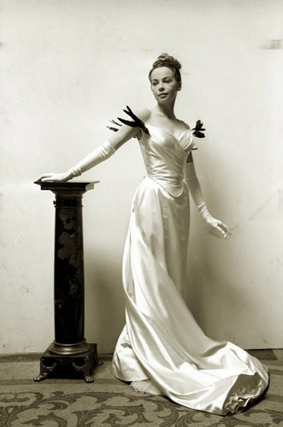 Off Shoulder Leslie Caron Feather Dress  Gigi 1958 Prom Dress