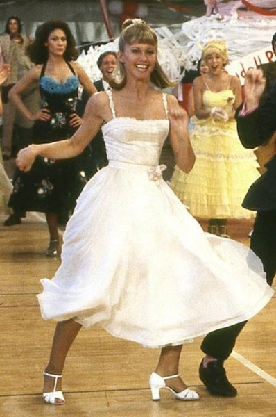 Copy of Olivia Newton John White Dress Iconic Prom Dress Grease Fashion