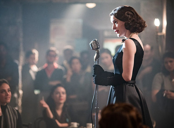 Rachel Brosnahan Black Dress in The Marvelous Mrs. Maisel Black Formal Evening Dress