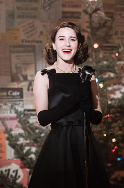 Rachel Brosnahan Black Dress in The Marvelous Mrs. Maisel Black Formal Evening Dress