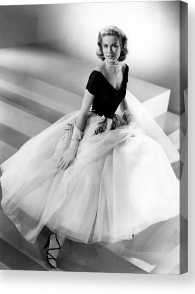 Rear Window Grace Kelly Dress Ball Gown Short Sleeve Prom Dress