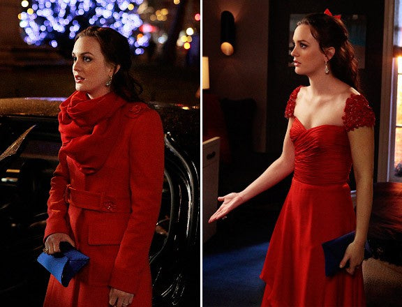 Red Cap Sleeve Leighton Meester Dress Prom Formal Dress